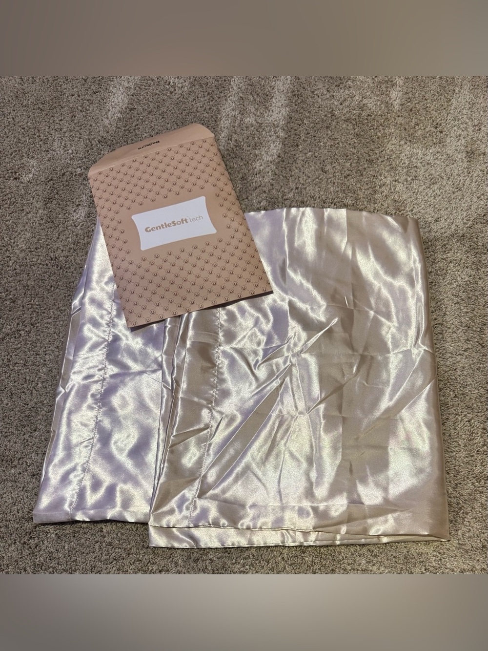 Silky Satin Gentle Soft Tech- Light Beige standard size X 2 pillowcases.